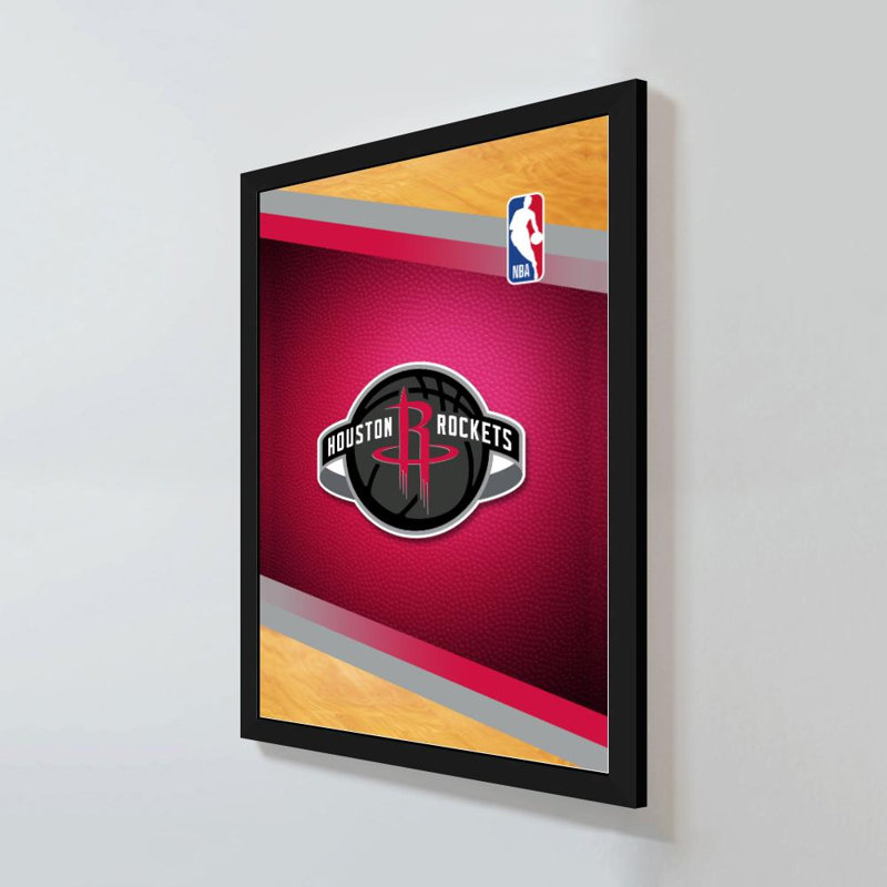 Houston Rockets NBA, art mural, H 36 po x l 24 po, Acrylique encadré, Noir