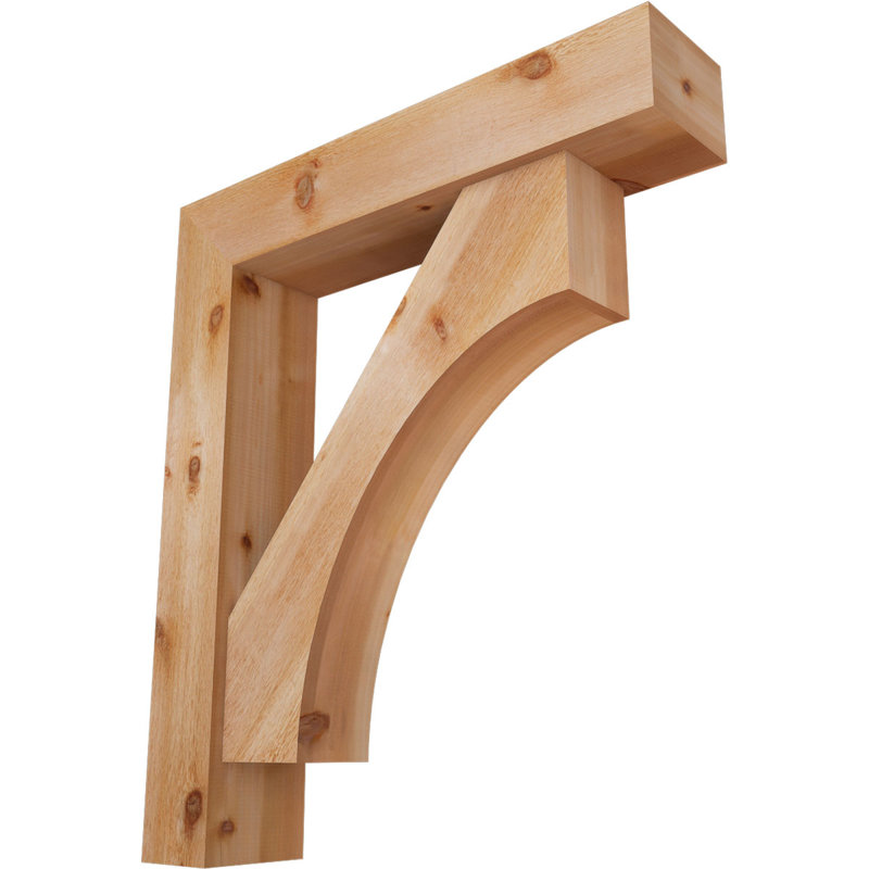 Westlake Block Bracket w/ Offset Brace, 44 x 38, 8"W Western Red Cedar (Rough Sawn)