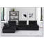 Anna Black Velvet 4 Pc Sectional Sofa