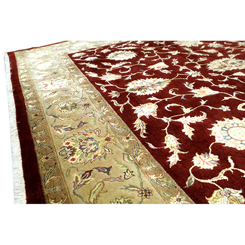 Tapis rouille et beige noué à la main de haute qualité
