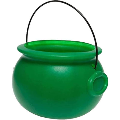 PMU Pot-o-Gold Cauldron 8 Inch Kelly Green Plastic Party Accessory Pkg/1