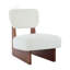 Méridienne beige moderne avec revêtement en polyester et finition noyer, sièges d'appoint minimalistes et élégants pour le salon, la chambre à coucher ou le bureau