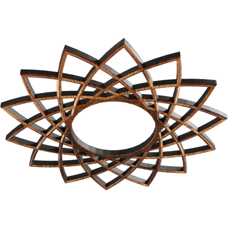 26"OD x 10"ID x 3/4"P Eleanor Architectural Grade PVC Pierced Ceiling Medallion, Antiqued Copper, Antiqued Copper