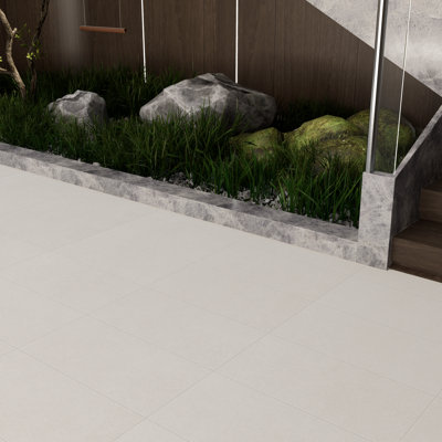 Carreau de porcelaine mat aspect béton 12 po x 24 po Nomad