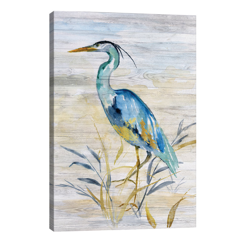 Blue Heron II - Wrapped Canvas Painting, 66.04 cm H x 45.72 cm W x 3.175 cm D