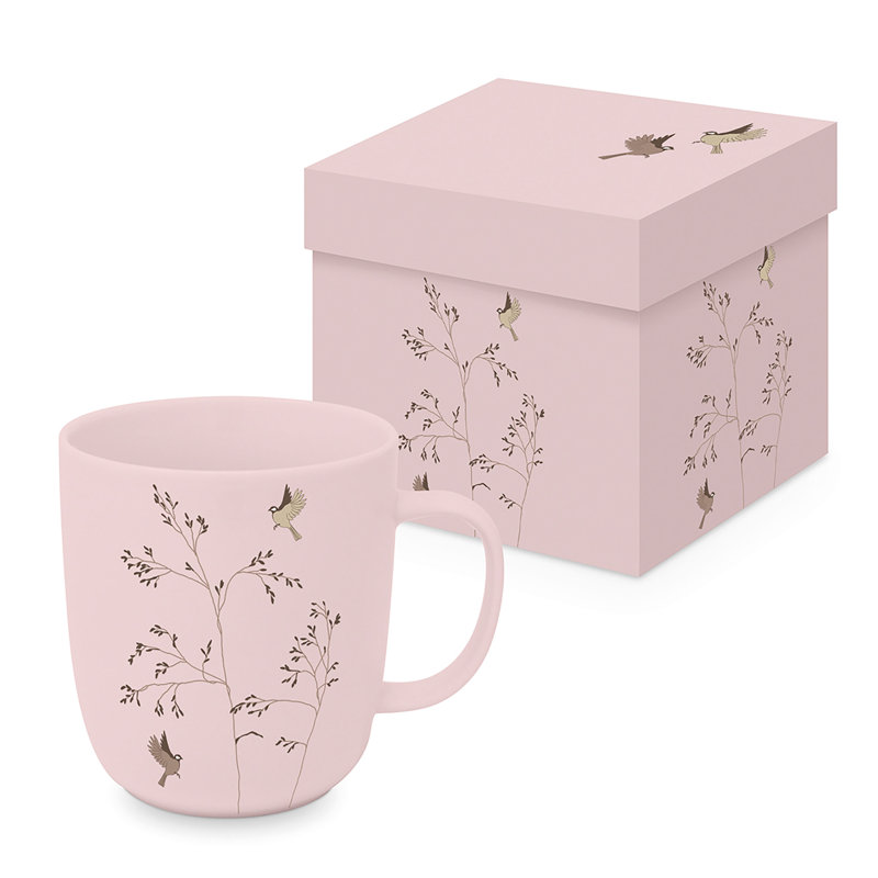 New Bone China Coffee Mug, Pink