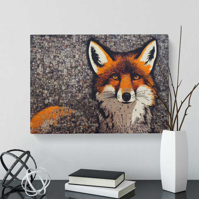Cracking Fox - Wrapped Canvas Print, 35cm H x 50cm W x 3cm D