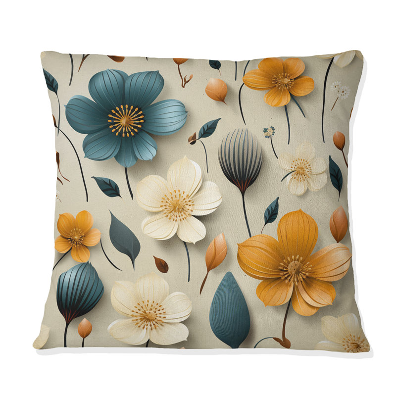 Coussin Mod Floral Nostalgia, H 16 po x l 16 po