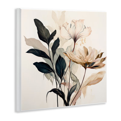 Leaf Sprig & Flower Wall Plaque Art by Lazar Studio