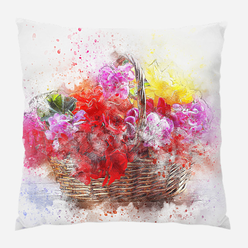 Outdoor Reversible Throw Pillow, Microsuede, Indoor