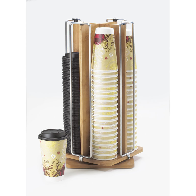 Organisateur de tasses / couvercles en bambou