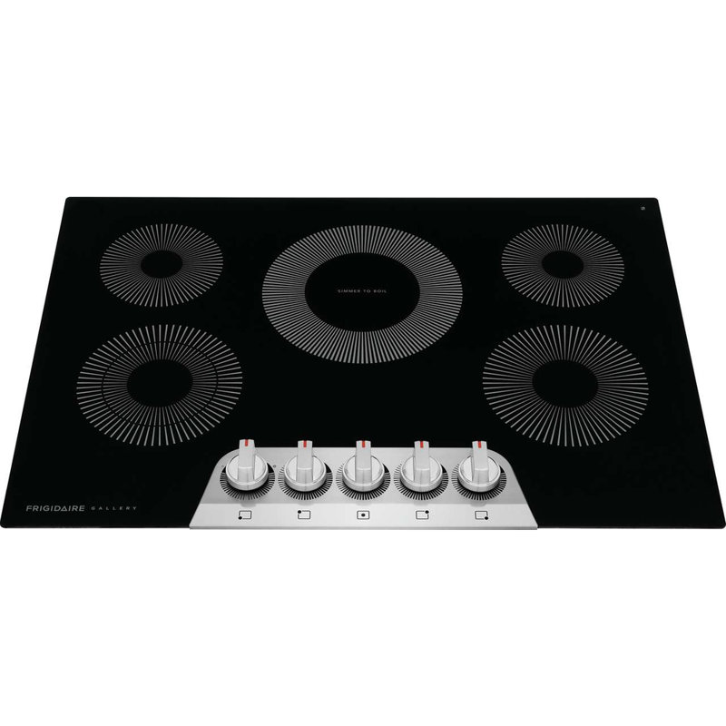 30.63"" Electric Cooktop with 5 Elements, Black/Silver