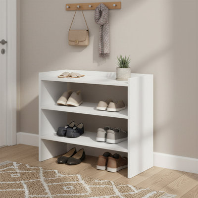 3 Tier 12 Pairs Shoe Rack Stackable Shoe Organizer Shelf