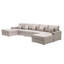 Canapé modulaire double moderne en lin 6 pièces avec pieds interchangeables, port USB, ports de charge et porte-gobelets Modern-237762895