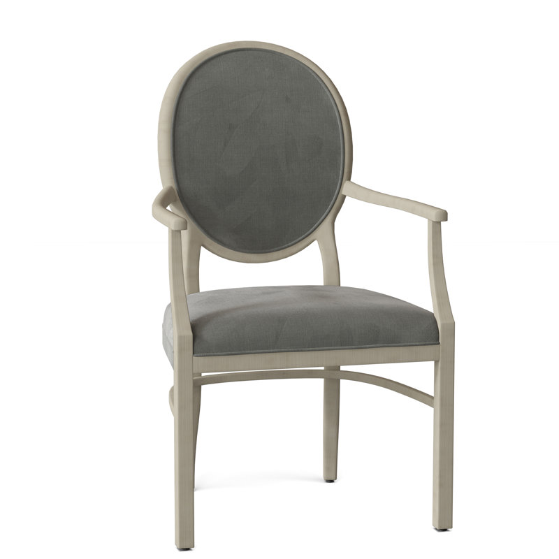 Chaise avec accoudoirs Hugh Louis, Étain 9953, Tabac
