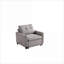 Fauteuil d'appoint convertible pour salon avec canapé-lit tissé gris classique de 35 pouces