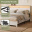 Lit plateforme rustique en bois avec tête de lit de rangement, lampe DEL tactile à intensité variable et station de recharge, rangement silencieux sous le lit, sommier non requis-1324447272