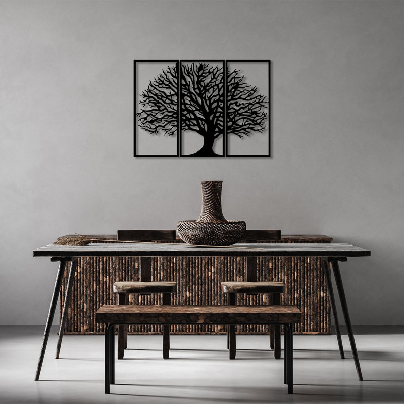 Stylish Decorative Metal Wall Accessory, Black Finish, 27.2 x 38.6 inches | 100% Metal Construction, Thickness: 0.06 inches | Perfect for Living Room, Bedroom & Office Decor, Easy to Hang, Modern Design