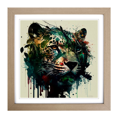 Jungle Splatter - Single Picture Frame Print on Wood