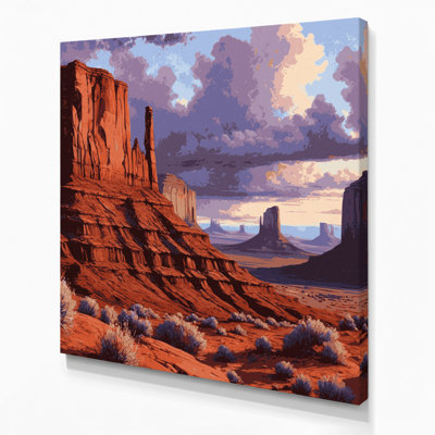 USA State Utah Brown Canvas Wall Art