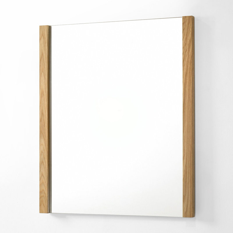 Miroir de commode Noe Ruby, placage de chêne brun naturel, rectangulaire 34 x 40