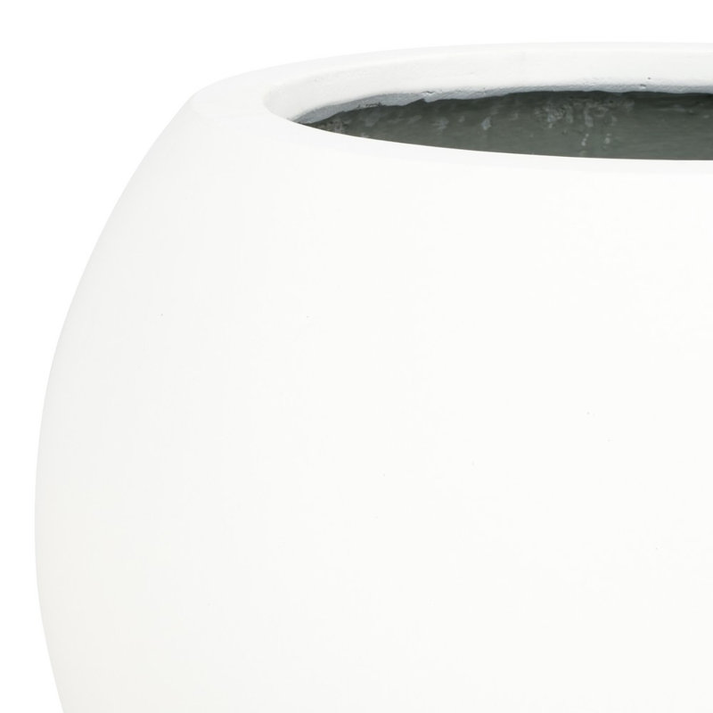 Mcgill Concrete Pot Planter, White, 15.7" H x 19.6" W x 19.6" D