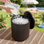 Table d'appoint isotherme et seau à glace intégré, bar à boissons 2 en 1 pour terrasse avec couvercle à clip intelligent, glacière extérieure résistante aux intempéries pour jardin, terrasse et piscine, noir-111066862-126560348