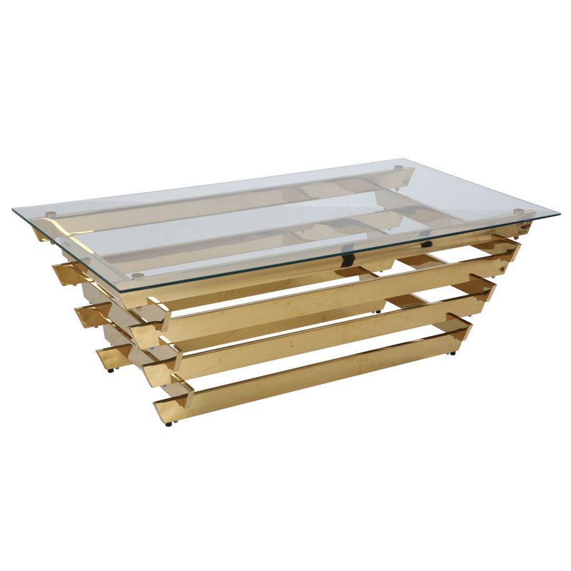 Avdain coffee table with storage space, Gold