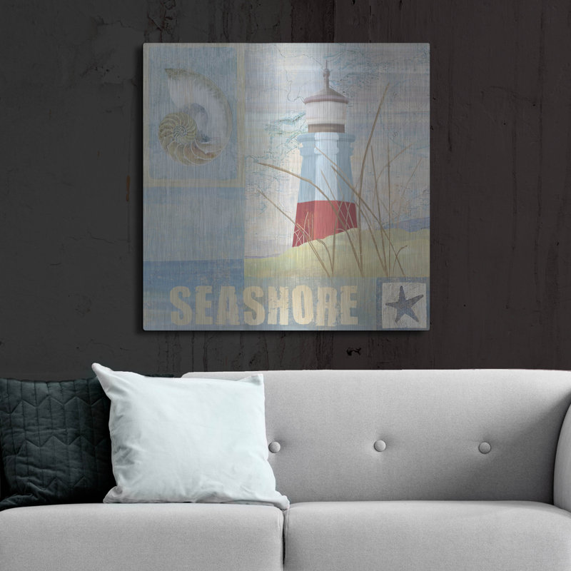  'Coastal Beacon 2' by Art Licencing Studio Metal Wall Art, 36" x 36", 36" H x 36" W