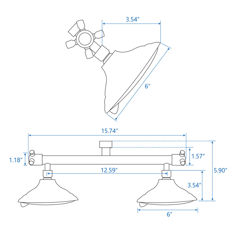 Pomme de douche double multifonction, Nickel brossé
