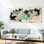 «Abstract Ginkgo Leaf», art mural sur toile tendue à motif géométrique abstrait (ensemble de 3)-218012403