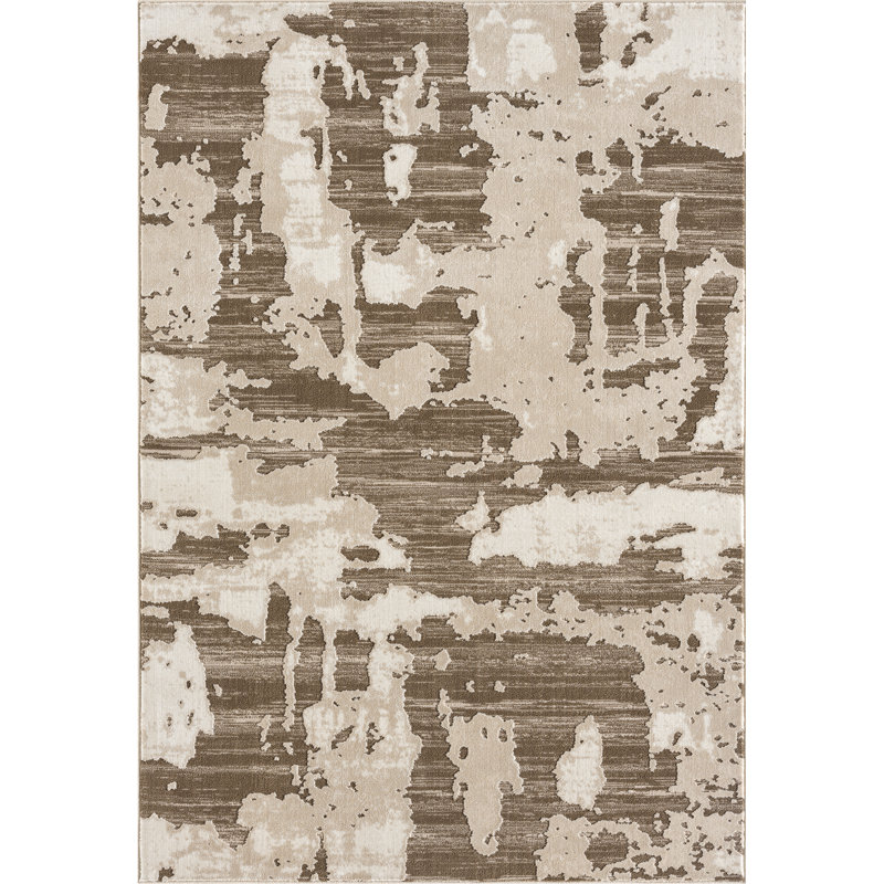 Tapis à motif abstrait crème Abani Rugs Ter170B, 6 pi x 9 pi