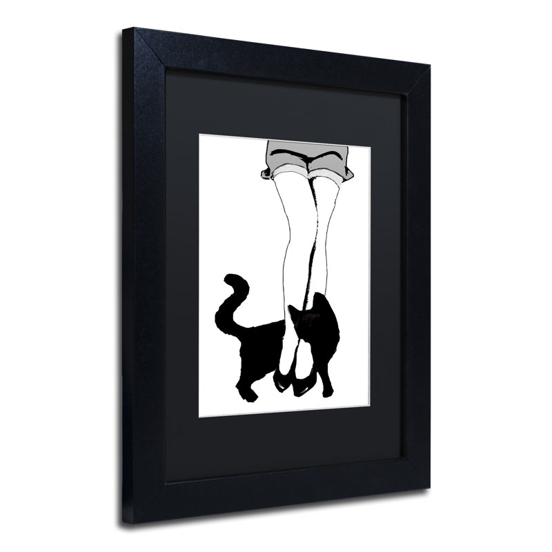 Jadaya «Black Cat», impression encadrée, H 14 po x l 11 po x P 0,5 po, Noir