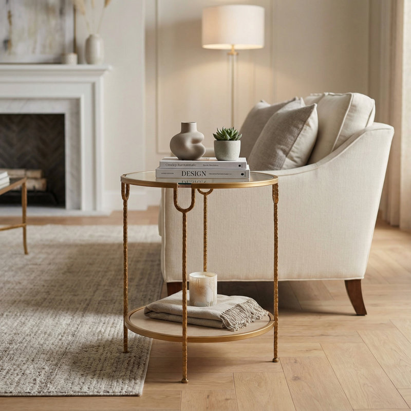 Laqwanda Glass Top End Table