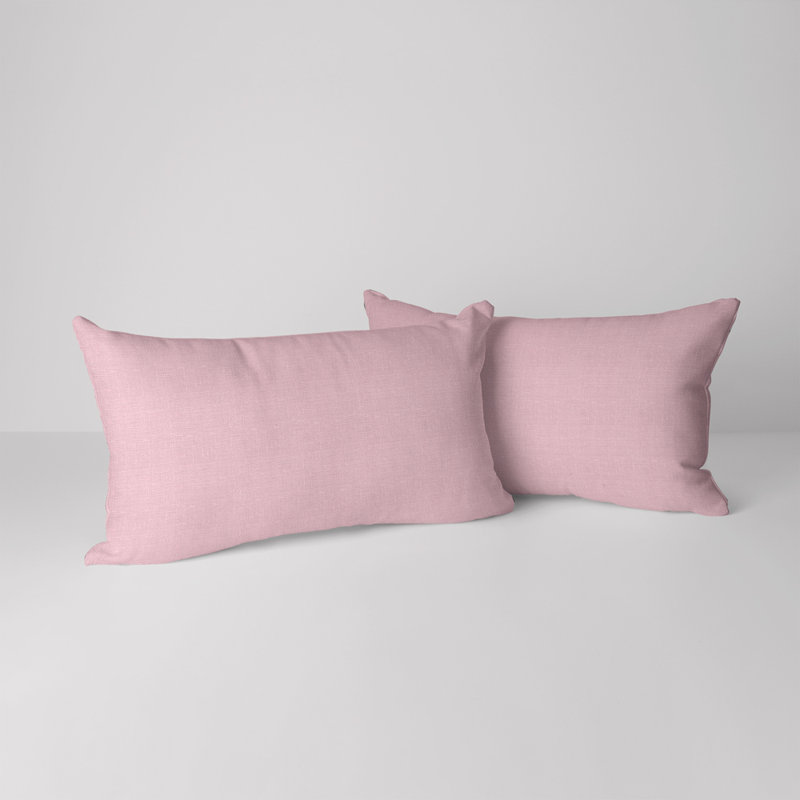 Housse de coussin rectangulaire S&G Slubb, Rose tendre
