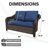 2-Person Polyethylene Wicker Outdoor Loveseat Sofa with Blue Cushions-528072492