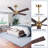 54 In 5 Plywood Blades Indoor Ceiling Fan Remote Control Noiseless Reversible DC Motor, Walnut and Gold-1209768396-1209768434