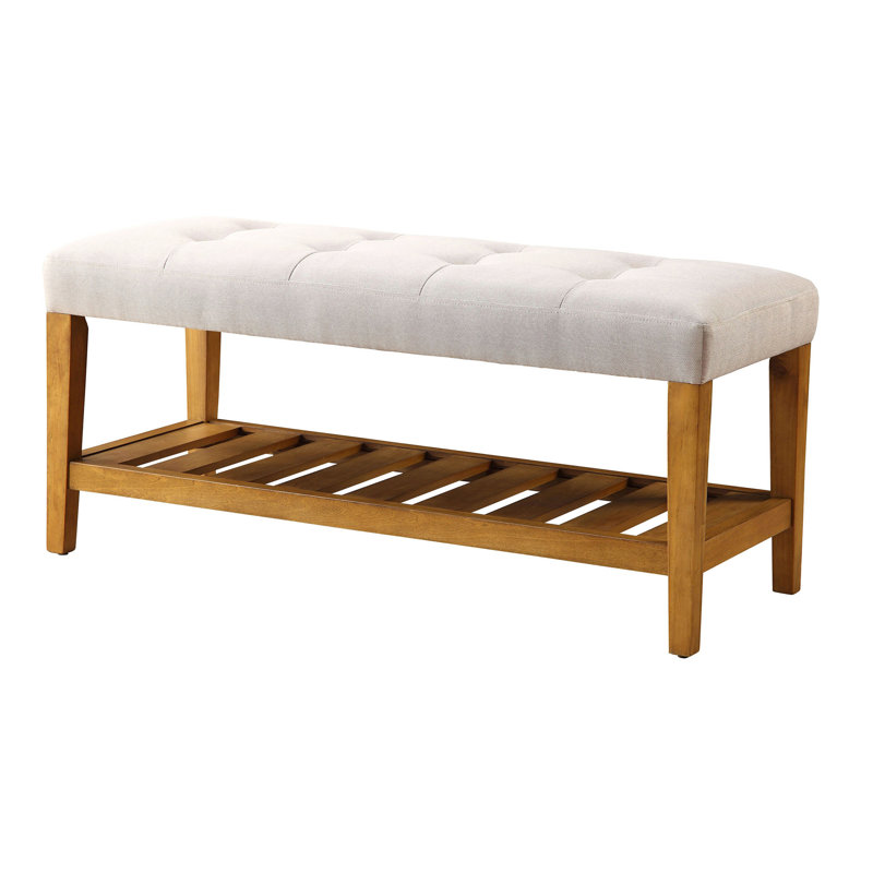 Banc capitonné capitonné, Gris clair