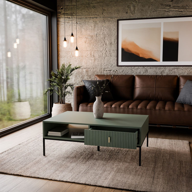 MIDNIGHT Coffee Table with Storage, Smoke Green