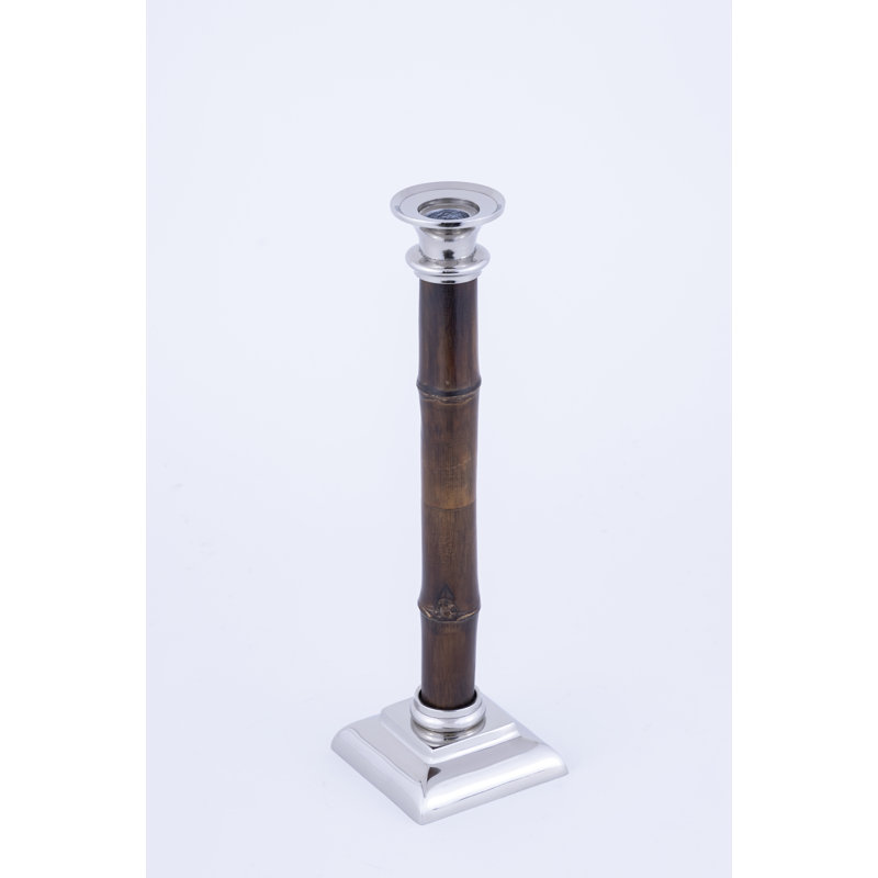 Bougeoir de table en acier inoxydable, H 14 po x l 3,5 po