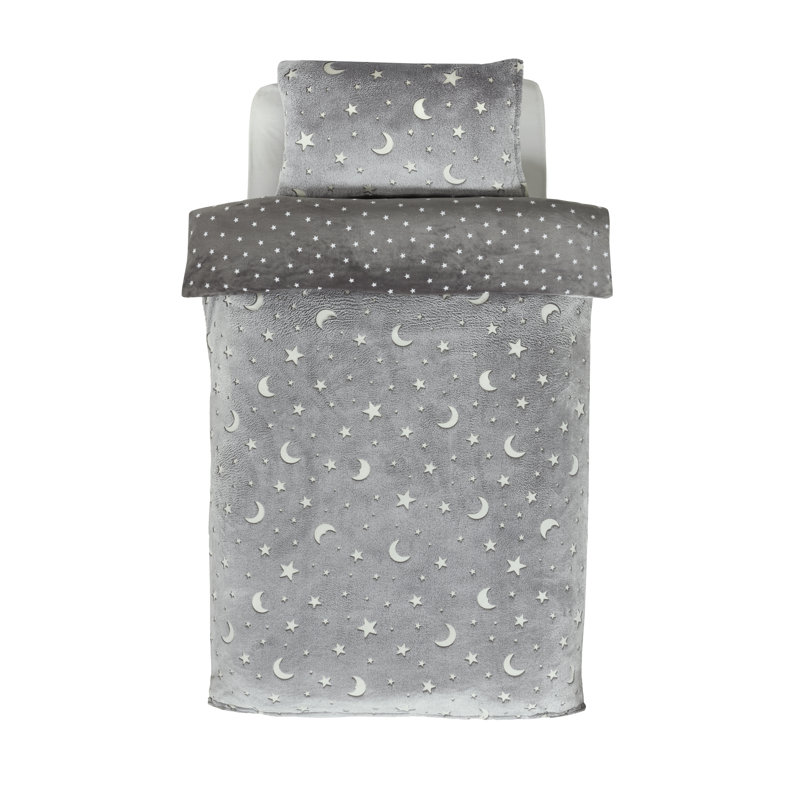 Moon And Stars Polyester Ombre Duvet Cover with Pillowcases, Double - 2 Standard Pillowcases