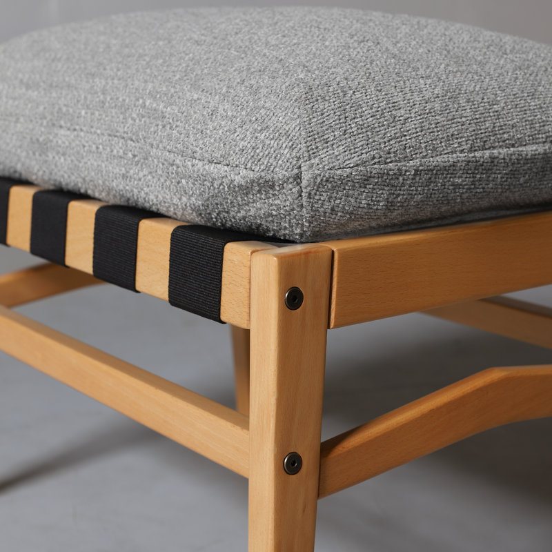 Repose-pieds Mid Century, Gris Pierre, Hêtre