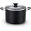 Marmite antiadhésive 8 pintes avec couvercle Cook N Home Professional, poignées rivetées, grande marmite pour les fêtes, marmite avec chauffage uniforme, batterie de cuisine à induction, allant au four et au lave-vaisselle, noir
