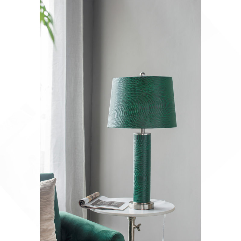 Lampe de table en cuir 14 po x 14 po x 27 po