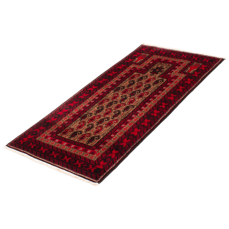 Tapis unique en laine noué à la main 3 pi 3 po x 6 pi 3 po nouvel âge Kalgoorlie