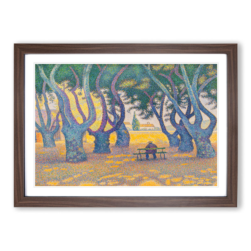Place Des Lices by Paul Signac - Picture Frame Painting, Walnut Framed, 48cm H x 65cm W x 2cm D