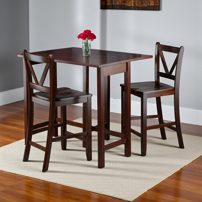 Ensemble de salle à manger à abattants en bois massif 3 pièces Hattiesburg H 35,43 po x l 39,12 po x P 29,78 po