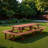 14-16 Persons Picnic Table With Benches And Umbrella Hole