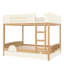 Grand lit superposé avec lit gigogne, cadre de lit superposé en bois avec bibliothèque intégrée et garde-corps de sécurité de haute qualité, conception de forme d'automobile pour enfants, beige naturel-1100890778-1100890780