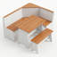 Ensemble de table de coin-repas avec banc de coin-891178366